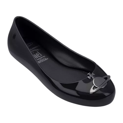 Vivienne Westwood Kids Black Orb Space Love Dolly Shoes (10-2) 21512 by Mini Melissa from Hurleys