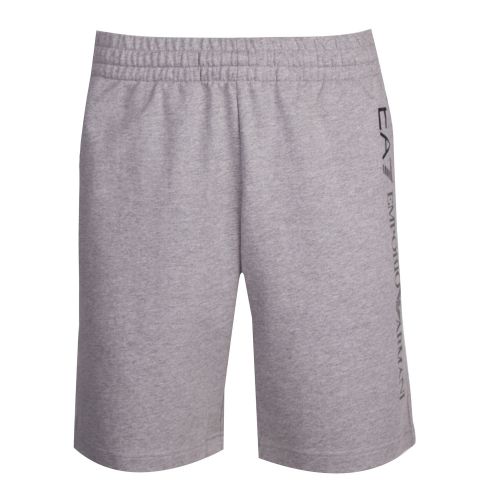 Mens Medium Grey Melange Train Logo Series Side Sweat Shorts 38385 by EA7 from Hurleys