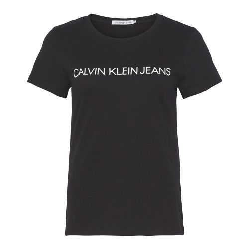 Womens Black Institutional Logo Slim Fit S/s T Shirt 27899 by Calvin Klein from Hurleys