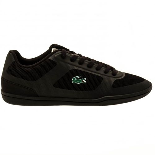 Mens Black Court Minimal Sport Trainers 62642 by Lacoste from Hurleys