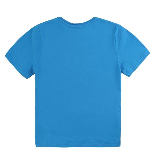 Boys Bright Blue Relief Line Logo S/s T Shirt 56059 by BOSS from Hurleys