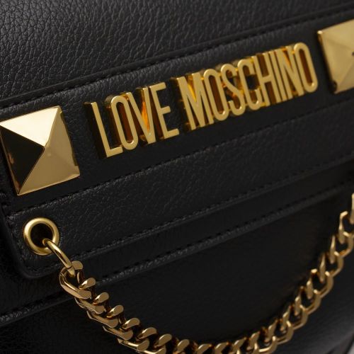 Womens Black Stud Chain Saddle Crossbody Bag 95835 by Love Moschino from Hurleys