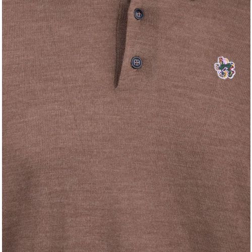 Mens Tan Wembley Knitted L/s Polo Shirt 98352 by Ted Baker from Hurleys