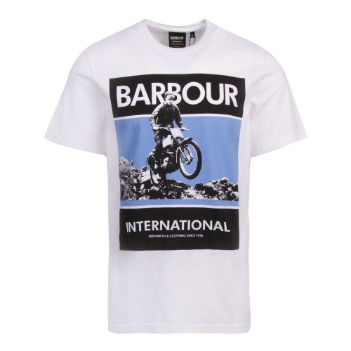 Mens White Frame S/s T Shirt 73386 by Barbour International from Hurleys