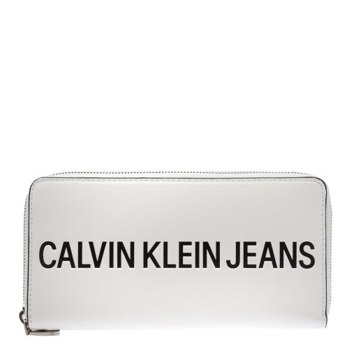 Womens Bright White Logo Large Zip Around Purse 38981 by Calvin Klein from Hurleys