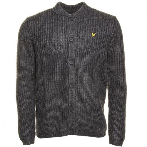 Mens Charcoal Marl Mini Shawl Knitted Cardigan 7562 by Lyle & Scott from Hurleys