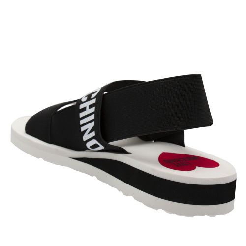 Womens Black Logo Elastic Sandals 86206 by Love Moschino from Hurleys