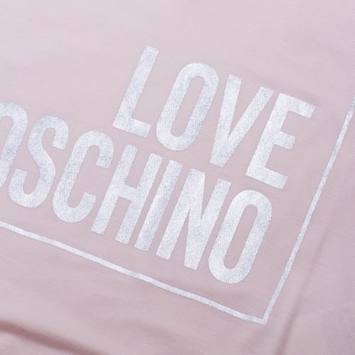 Womens Pink Logo Box Metallic S/s T Shirt 26940 by Love Moschino from Hurleys