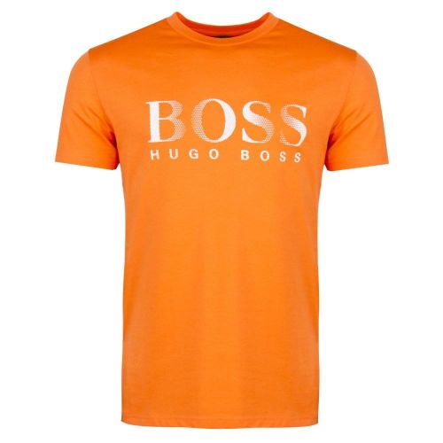 Mens Bright Orange Beach Big Logo S/s T Shirt 26773 by BOSS from Hurleys
