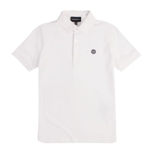 Boys White Small Rubber Logo S/s Polo Shirt 82145 by Emporio Armani from Hurleys