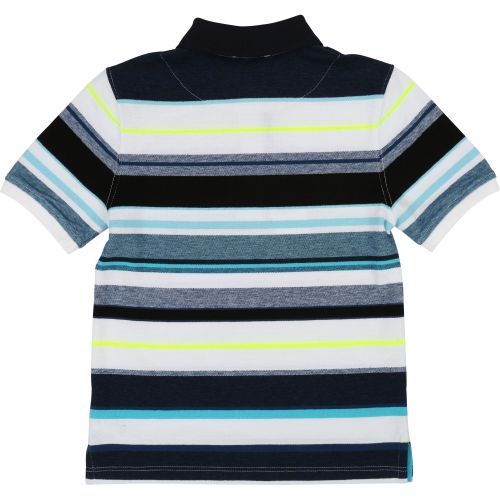 Boys Blue Branded Stripe S/s Polo Shirt 38327 by BOSS from Hurleys