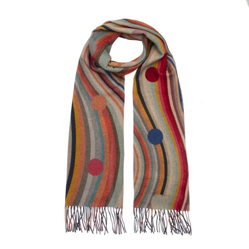 Womens Multicoloured Swirl & Polka Wool Scarf 78962 by PS Paul Smith from Hurleys