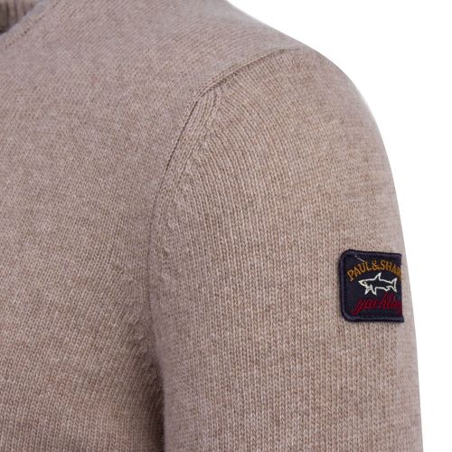 Mens Biscuit Lambswool Crew Neck Knitted Jumper 76761 by Paul And Shark from Hurleys