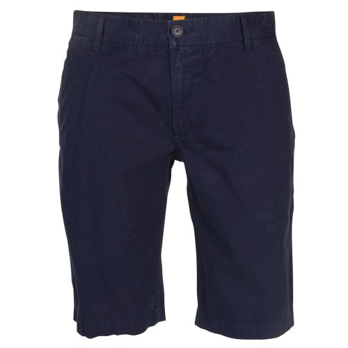 Mens Dark Blue Wash Schino Regular Fit Shorts 6361 by BOSS Orange from Hurleys