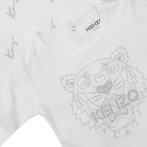 Boys White Unisex Tiger 2 Pack Babygrow Set 101840 by Kenzo from Hurleys
