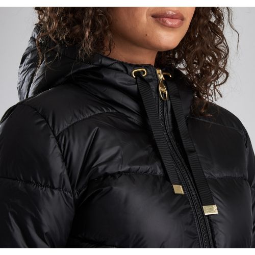 Womens Black Brace Hooded Quilted Jacket 46599 by Barbour International from Hurleys