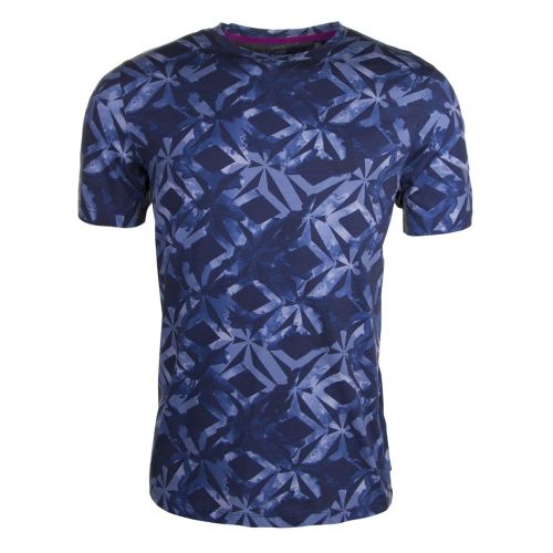 Mens Dark Blue Woof All Over Geo S/s T Shirt 23654 by Ted Baker from Hurleys
