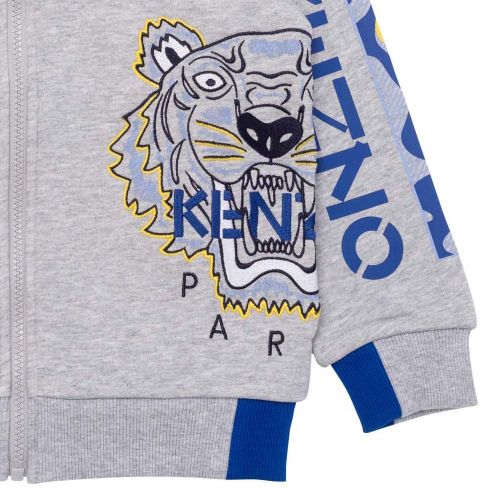 Boys Pale Blue Camo Tiger Hooded Zip Through Sweat Top 95982 by Kenzo from Hurleys