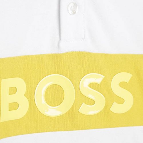 Kids White Double Stripe S/s Polo Shirt 111326 by BOSS from Hurleys