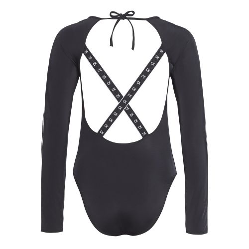 Womens Black Logo Tape L/s One Piece Swimsuit 56235 by Calvin Klein from Hurleys
