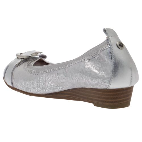 Womens White and Silver Ellan Trim Ballerina Shoes 24306 by Moda In Pelle from Hurleys