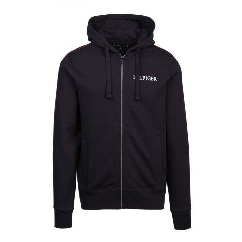 Mens Desert Sky Taped Hilfiger Hooded Zip Through Sweat Top 92252 by Tommy Hilfiger from Hurleys