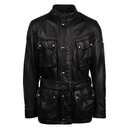 Belstaff Mens Black Trialmaster Panther Lambskin Leather Jacket | Hurleys
