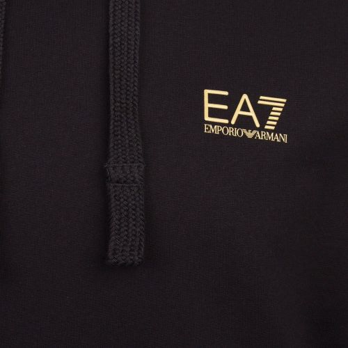 Mens Black/Gold Core ID Hooded Sweat Top 85071 by EA7 from Hurleys
