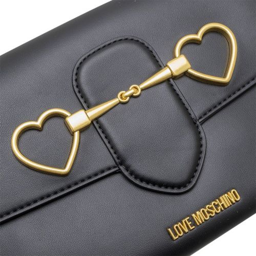 Womens Black Heart Srap Clutch Cross Body Bag 101883 by Love Moschino from Hurleys