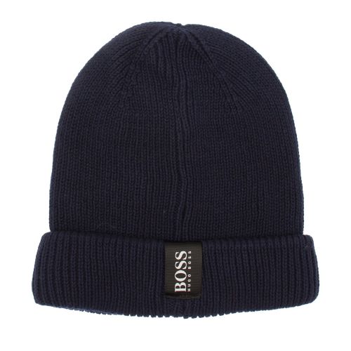 Boys Navy Branded Tab Knitted Hat 75666 by BOSS from Hurleys