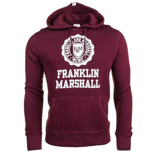 Mens Bordeaux Hooded Sweat Top 66165 by Franklin + Marshall from Hurleys