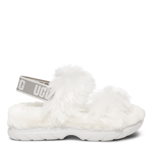 Womens White Fluff Sugar Sandal Slippers 85160 by UGG from Hurleys