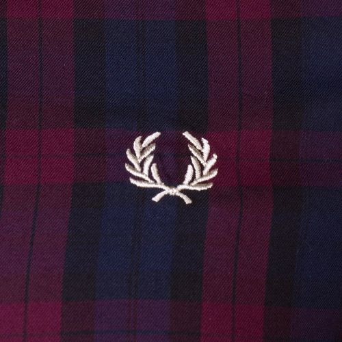 Mens Mahogany Winter Tartan L/s Shirt 59196 by Fred Perry from Hurleys