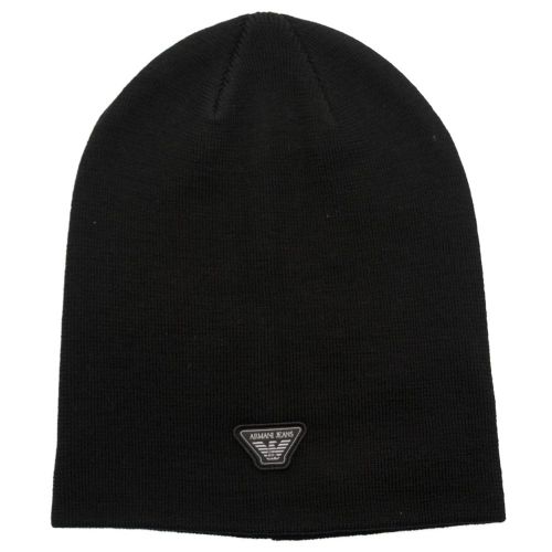 Mens Black Classic Beanie Hat 68125 by Armani Jeans from Hurleys