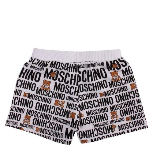 Baby Optic White Toy Print Sweat Shorts 58540 by Moschino from Hurleys