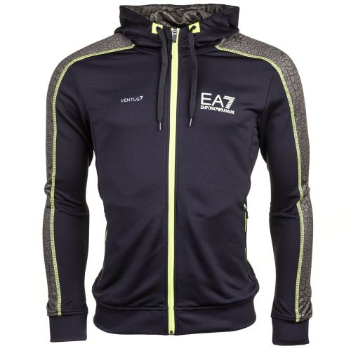 Mens Black Ventus7 Technology Hooded Sweat Top 64345 by EA7 from Hurleys