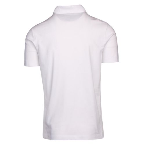 Mens White Classic Logo Custom Fit S/s Polo Shirt