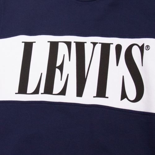 Mens Dress Blues Colourblock Logo Crew Sweat Top 57786 by Levi's from Hurleys