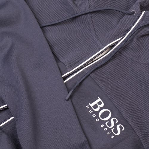 Athleisure Mens Navy Saggy Hooded Zip-Through Sweat Top 28100 by BOSS from Hurleys