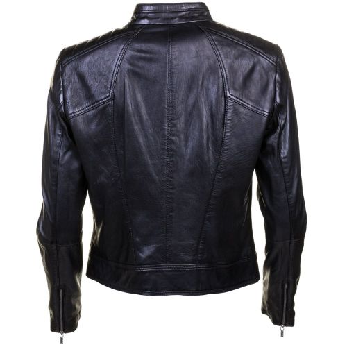 Womens Black Janabelle Leather Jacket 60224 by BOSS from Hurleys