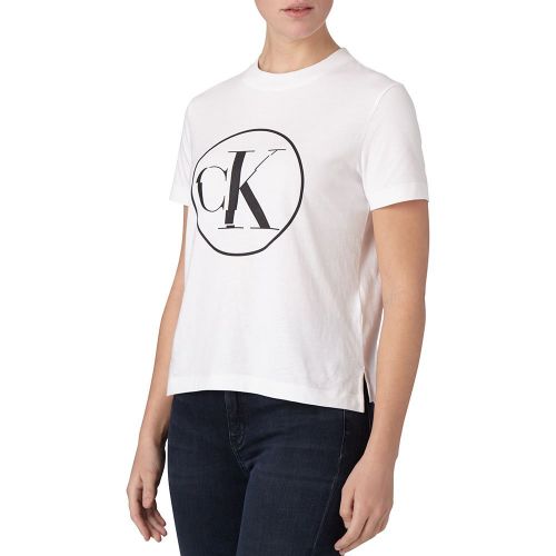 Womens Bright White Circle Logo S/s T Shirt 79699 by Calvin Klein from Hurleys