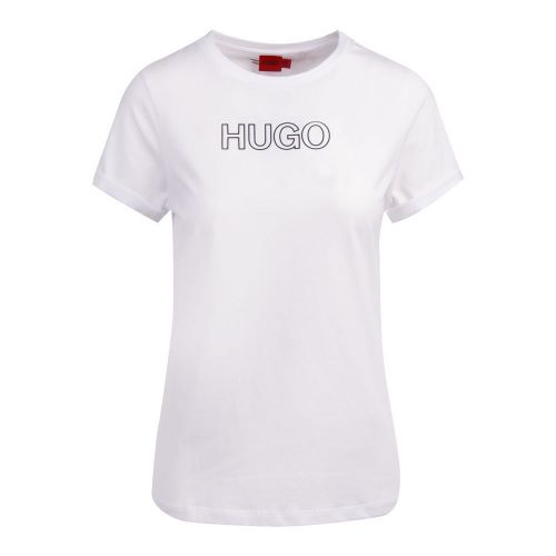 Womens White The Slim Tee 6 S/s T Shirt 84037 by HUGO from Hurleys