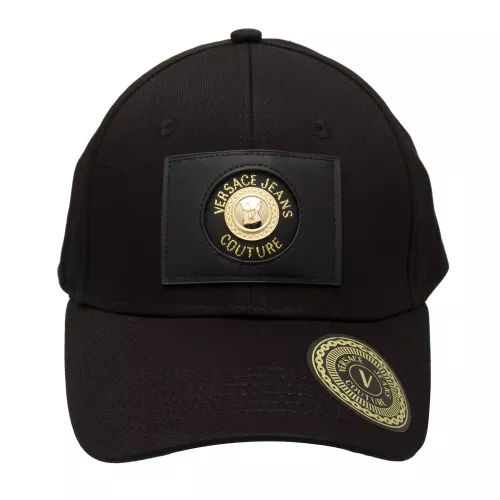 Mens Black Gold Logo Cap 80714 by Versace Jeans Couture from Hurleys