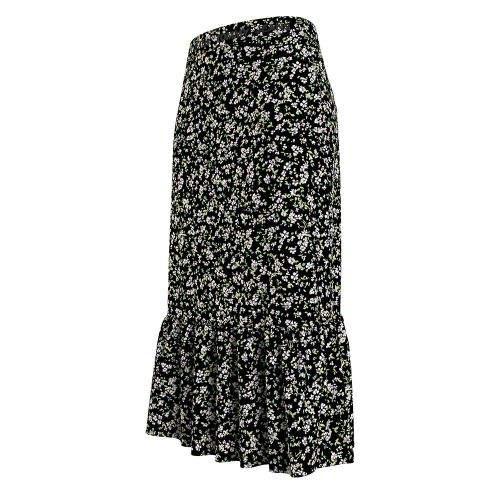 Womens Black Floral Tiered Floral Midi Skirt 87707 by Tommy Jeans from Hurleys