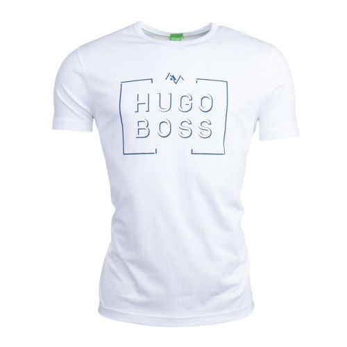Mens White Logo Tee 1 S/s T Shirt 15114 by BOSS from Hurleys