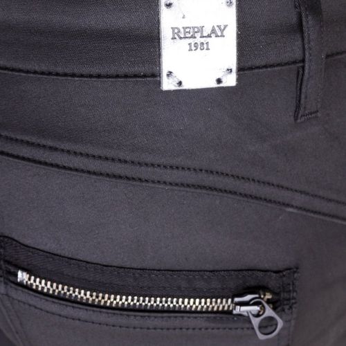 Womens Black Wash Elitayr Skinny Biker Fit Jeans 67704 by Replay from Hurleys