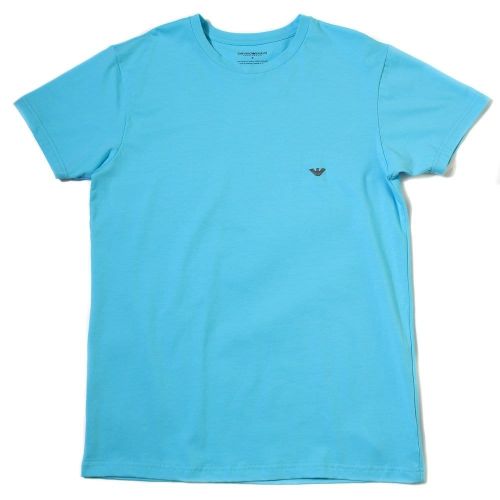Mens Turquoise Small Logo Crew S/s Tee Shirt 67394 by Emporio Armani from Hurleys
