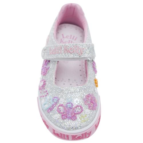Girls Silver Glitter Butterfly Dolly Shoes (25-33EUR) 25576 by Lelli Kelly from Hurleys