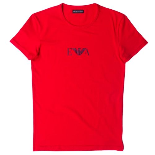 Mens Red Chest Logo Crew S/s Tee Shirt 66818 by Emporio Armani from Hurleys