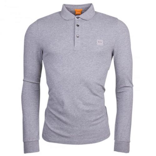 Mens Light Pastel Grey Paulyn L/s Polo Shirt 13004 by BOSS from Hurleys